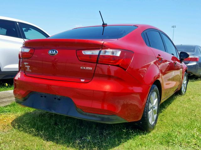 KNADN4A33G6633731 - 2016 KIA RIO EX RED photo 4