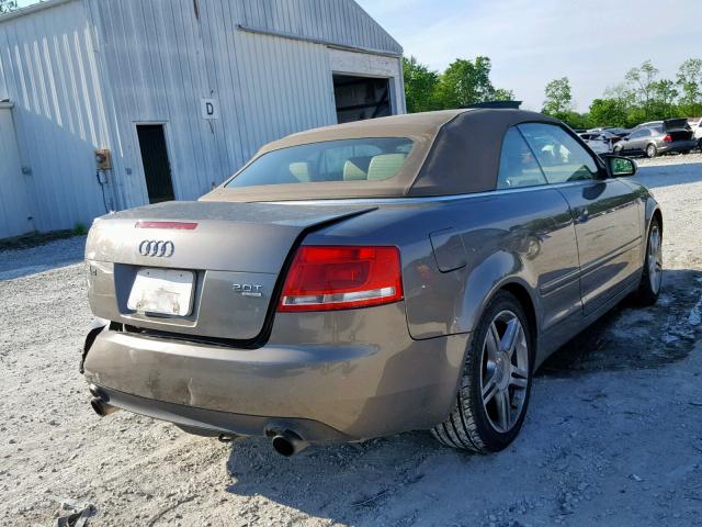 WAUDF48H07K031360 - 2007 AUDI A4 2.0T CA BROWN photo 4