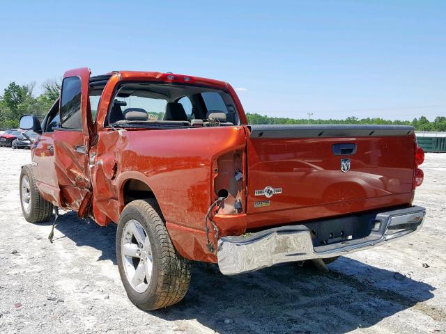 1D7HA18N08S603848 - 2008 DODGE RAM 1500 S ORANGE photo 3