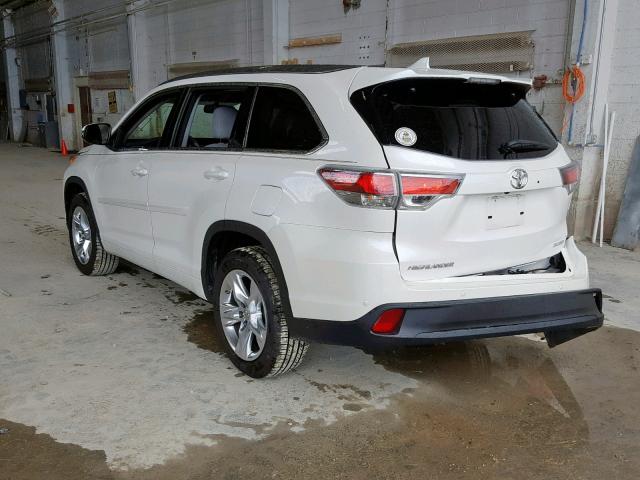 5TDYKRFH7FS096861 - 2015 TOYOTA HIGHLANDER WHITE photo 3