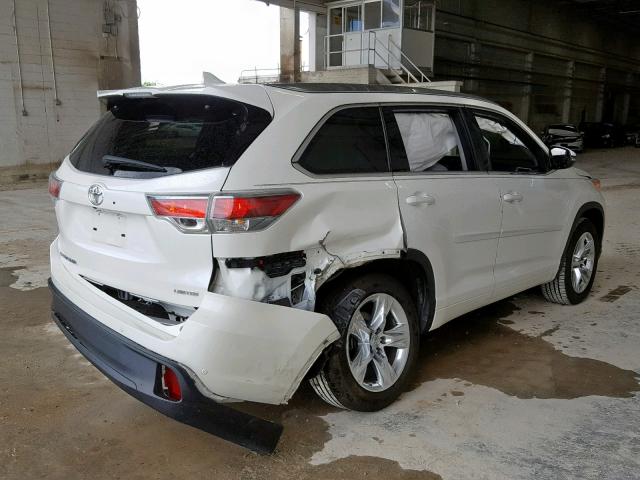 5TDYKRFH7FS096861 - 2015 TOYOTA HIGHLANDER WHITE photo 4