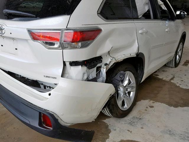 5TDYKRFH7FS096861 - 2015 TOYOTA HIGHLANDER WHITE photo 9