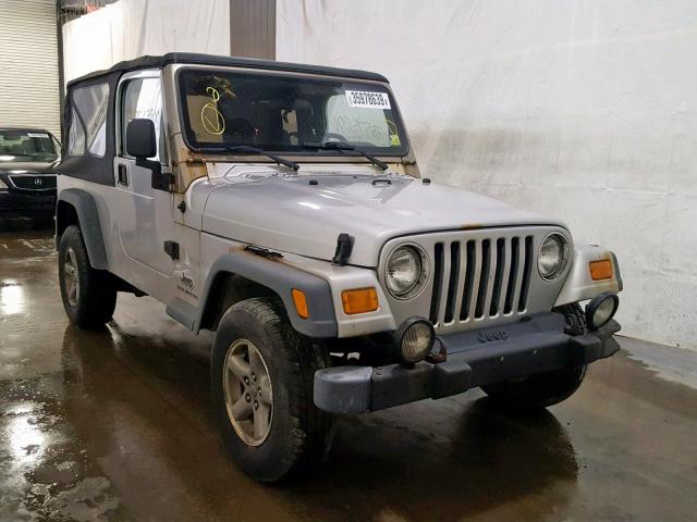 1J4FA49S54P803154 - 2004 JEEP WRANGLER / GRAY photo 1