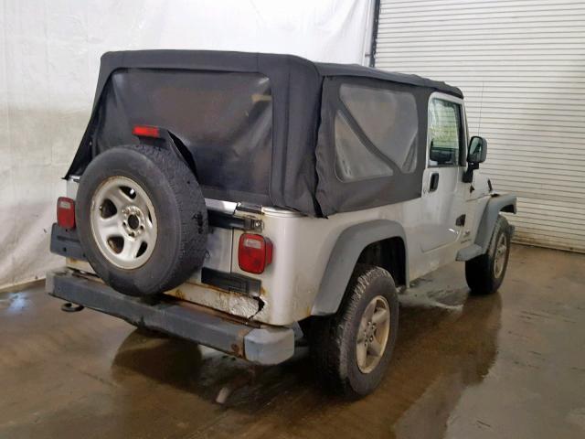 1J4FA49S54P803154 - 2004 JEEP WRANGLER / GRAY photo 4