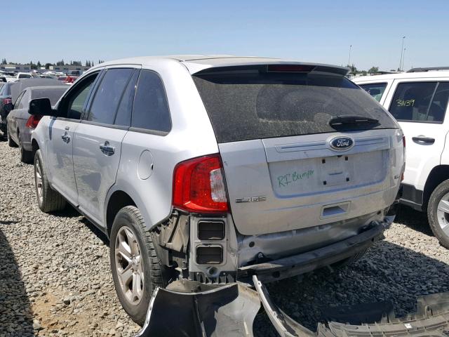 2FMDK3JC2BBA61563 - 2011 FORD EDGE SEL SILVER photo 3