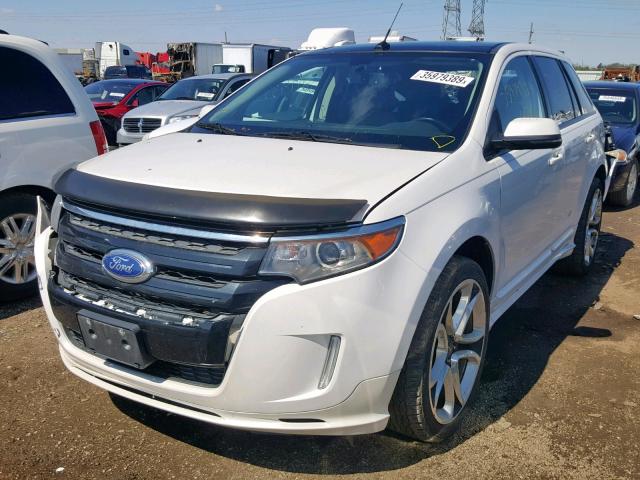 2FMDK3AK7CBA77864 - 2012 FORD EDGE SPORT WHITE photo 2