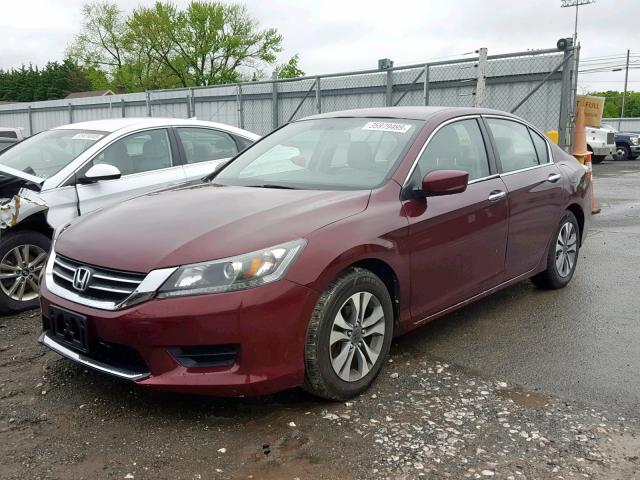 1HGCR2F35EA173158 - 2014 HONDA ACCORD LX BURGUNDY photo 2