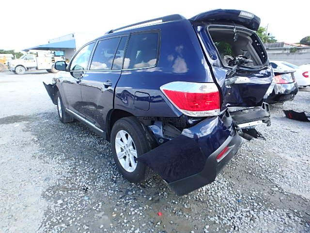 5TDZK3EH4CS086254 - 2012 TOYOTA HIGHLANDER BLUE photo 3