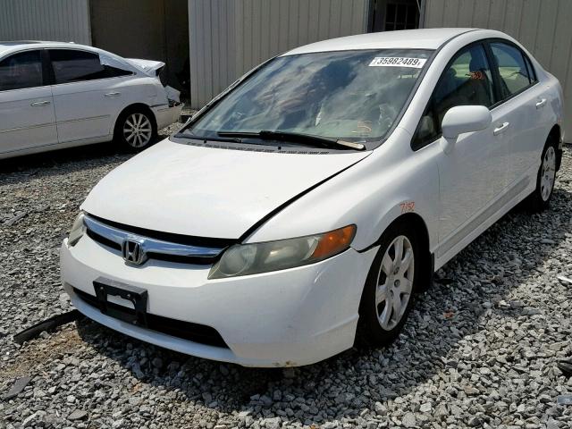 1HGFA16537L121292 - 2007 HONDA CIVIC LX WHITE photo 2