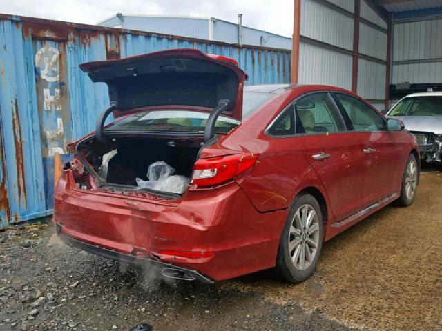 5NPE34AF7GH432363 - 2016 HYUNDAI SONATA SPO MAROON photo 4