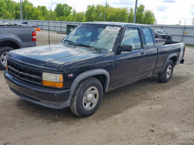 1B7GL23X3SW939816 - 1995 DODGE DAKOTA BLACK photo 2