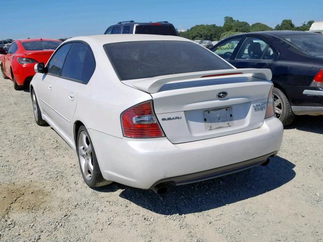 4S3BL676654210535 - 2005 SUBARU LEGACY GT WHITE photo 3