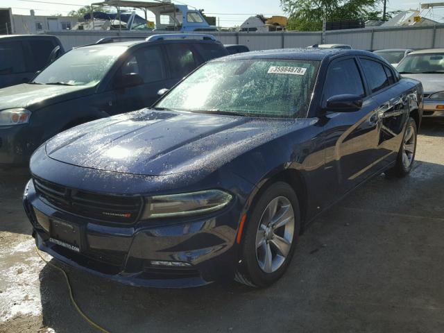 2C3CDXHG5FH899927 - 2015 DODGE CHARGER SX BLUE photo 2