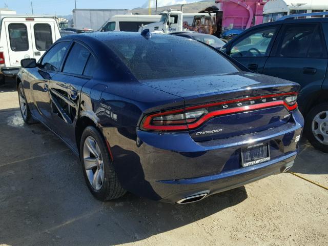 2C3CDXHG5FH899927 - 2015 DODGE CHARGER SX BLUE photo 3