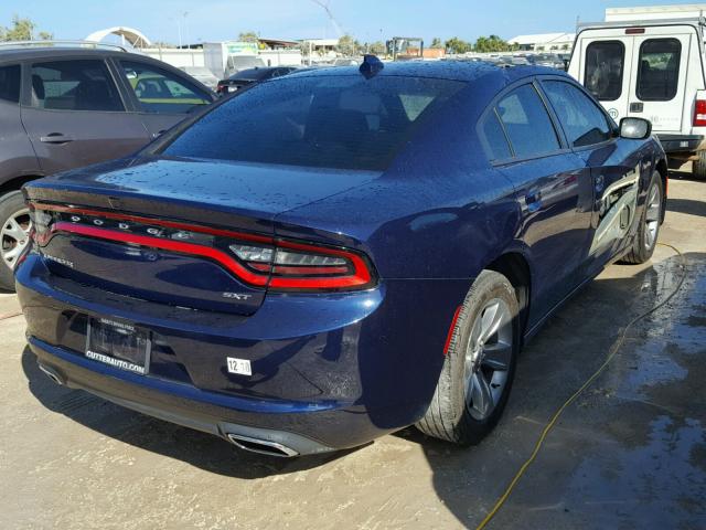 2C3CDXHG5FH899927 - 2015 DODGE CHARGER SX BLUE photo 4