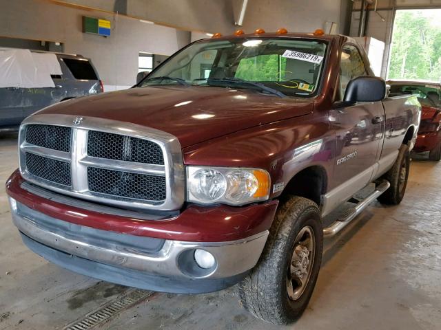 3D7KU26D13G775030 - 2003 DODGE RAM 2500 S BURGUNDY photo 2