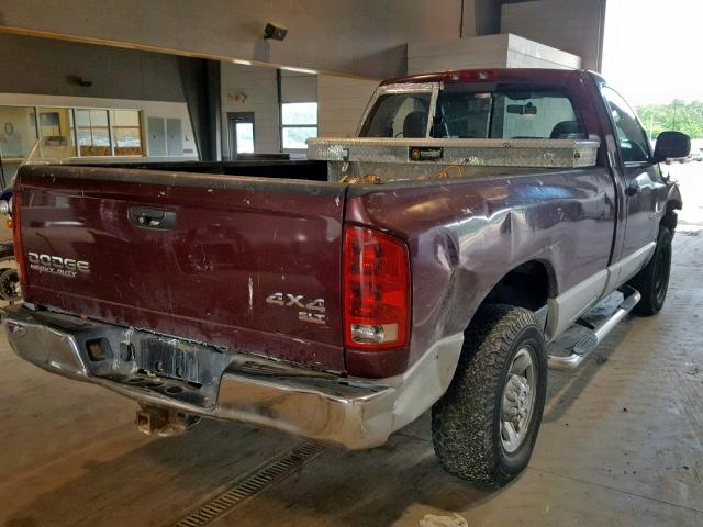 3D7KU26D13G775030 - 2003 DODGE RAM 2500 S BURGUNDY photo 4