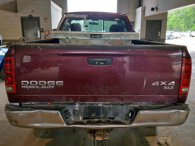 3D7KU26D13G775030 - 2003 DODGE RAM 2500 S BURGUNDY photo 6