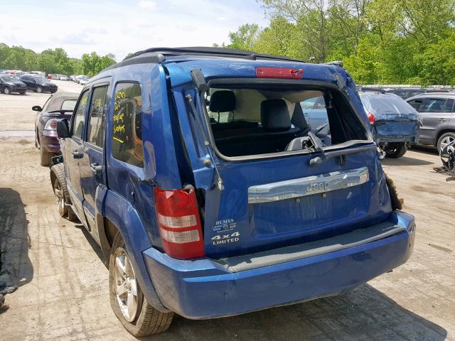 1J4PN5GK3AW145840 - 2010 JEEP LIBERTY LI BLUE photo 3