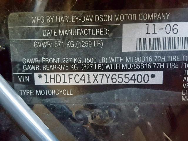 1HD1FC41X7Y655400 - 2007 HARLEY-DAVIDSON FLHTCUI MAROON photo 10