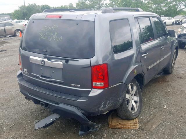 5FNYF3H92DB015807 - 2013 HONDA PILOT TOUR GRAY photo 4