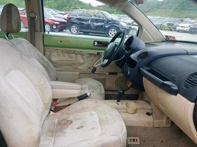 3VWCC21C11M408222 - 2001 VOLKSWAGEN NEW BEETLE მწვანე ფოტო 5