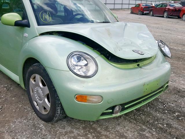 3VWCC21C11M408222 - 2001 VOLKSWAGEN NEW BEETLE მწვანე ფოტო 9