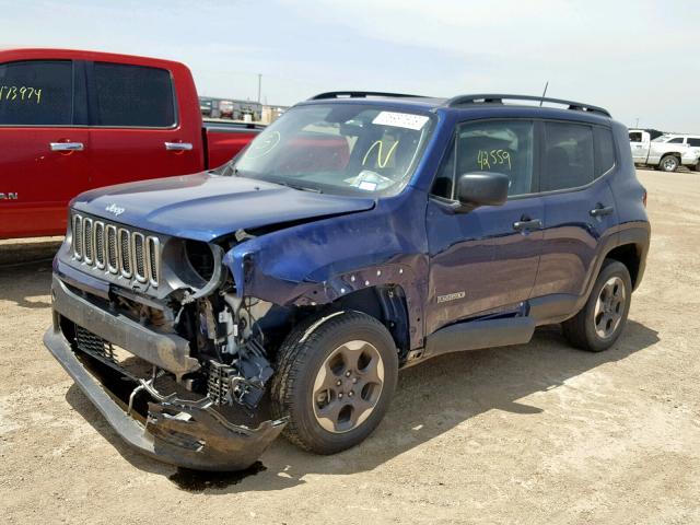 ZACCJBAB7HPG13731 - 2017 JEEP RENEGADE S BLUE photo 2