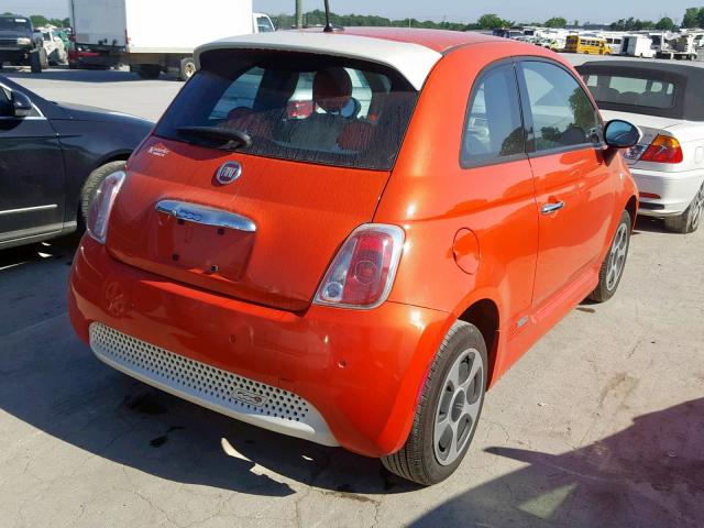 3C3CFFGE8DT604604 - 2013 FIAT 500 ELECTR ORANGE photo 4