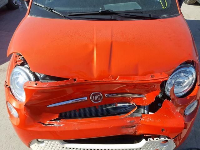 3C3CFFGE8DT604604 - 2013 FIAT 500 ELECTR ORANGE photo 7