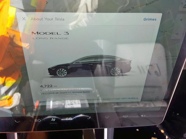 5YJ3E1EA7JF019833 - 2018 TESLA MODEL 3 BLACK photo 8