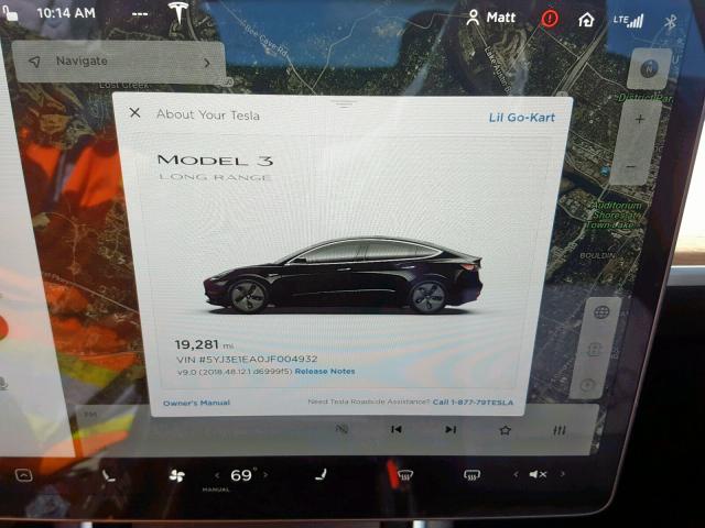 5YJ3E1EA0JF004932 - 2018 TESLA MODEL 3 BLACK photo 8