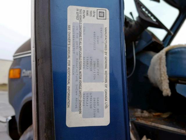 CGU1584155707 - 1978 CHEVROLET VAN BLUE photo 10