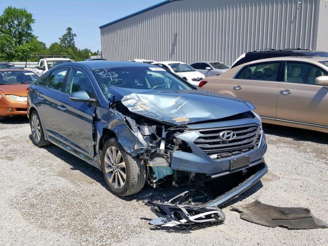 5NPE34AF0FH074568 - 2015 HYUNDAI SONATA SPO BLUE photo 1