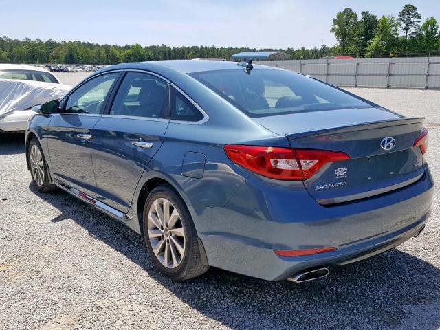 5NPE34AF0FH074568 - 2015 HYUNDAI SONATA SPO BLUE photo 3