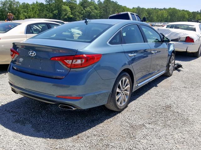 5NPE34AF0FH074568 - 2015 HYUNDAI SONATA SPO BLUE photo 4