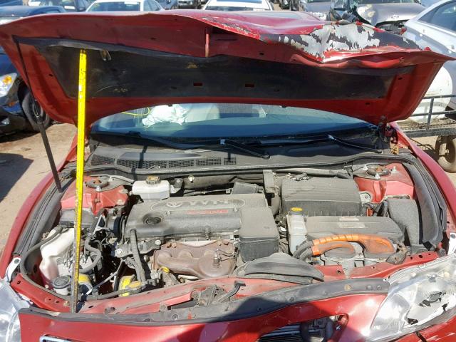 4T1BB46K68U060867 - 2008 TOYOTA CAMRY HYBR RED photo 7