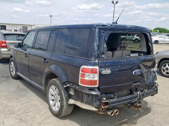 2FMGK5BCXABA54141 - 2010 FORD FLEX SE BLACK photo 3