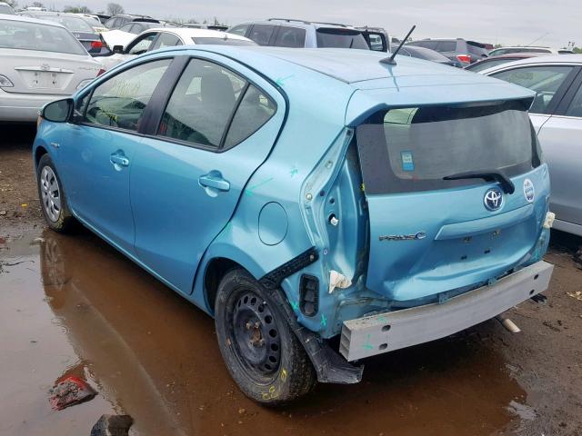 JTDKDTB37D1056085 - 2013 TOYOTA PRIUS C BLUE photo 3