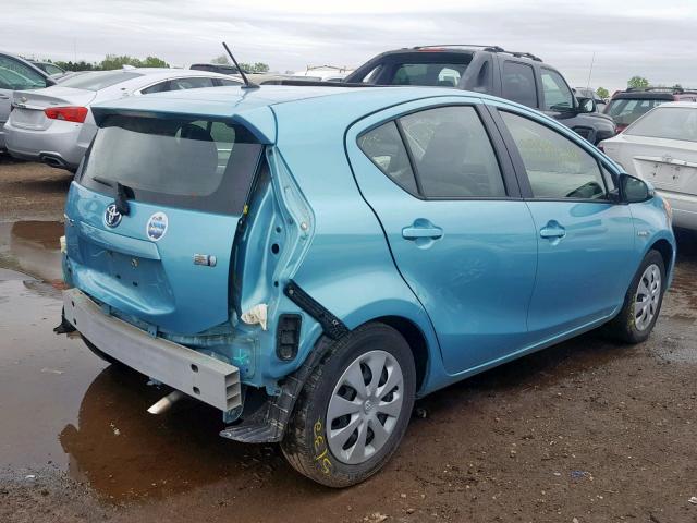 JTDKDTB37D1056085 - 2013 TOYOTA PRIUS C BLUE photo 4