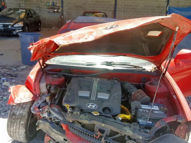 KMHHN65F84U117002 - 2004 HYUNDAI TIBURON GT RED photo 7