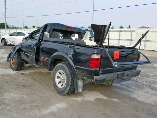 1FTYR10U92TA10867 - 2002 FORD RANGER BLACK photo 3