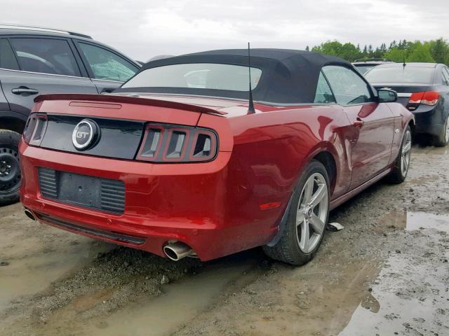 1ZVBP8FF9E5227287 - 2014 FORD MUSTANG GT RED photo 4