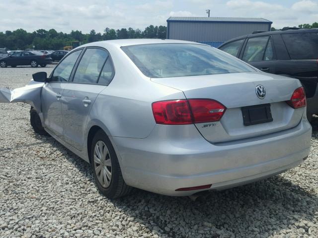3VW2K7AJ8EM352313 - 2014 VOLKSWAGEN JETTA BASE Արծաթագույն լուսանկար 3