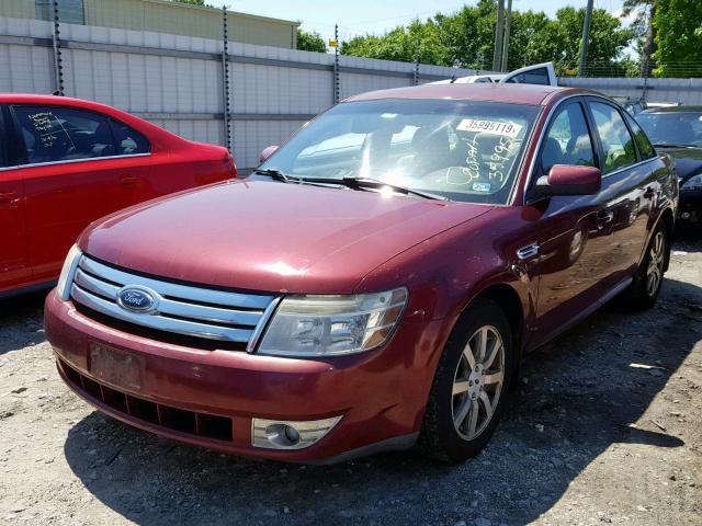 1FAHP24W18G169896 - 2008 FORD TAURUS SEL RED photo 2