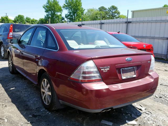 1FAHP24W18G169896 - 2008 FORD TAURUS SEL RED photo 3