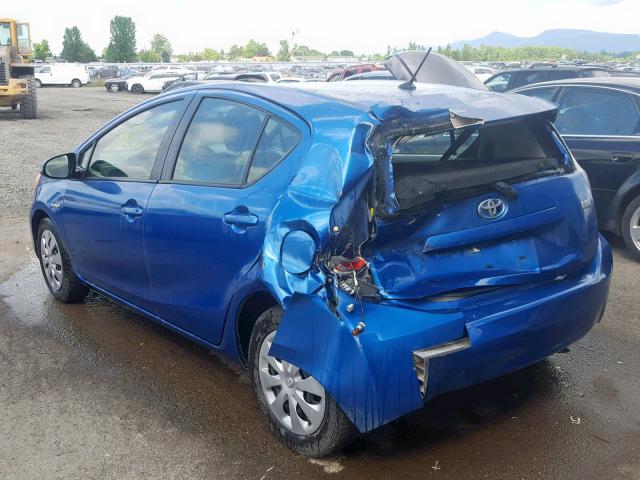 JTDKDTB39D1058095 - 2013 TOYOTA PRIUS C BLUE photo 3