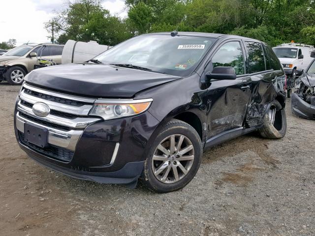 2FMDK3JC6DBB28054 - 2013 FORD EDGE SEL BROWN photo 2