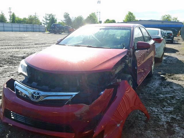 4T4BF1FK6CR187331 - 2012 TOYOTA CAMRY BASE RED photo 2