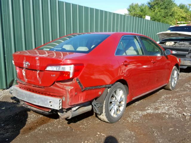 4T4BF1FK6CR187331 - 2012 TOYOTA CAMRY BASE RED photo 4
